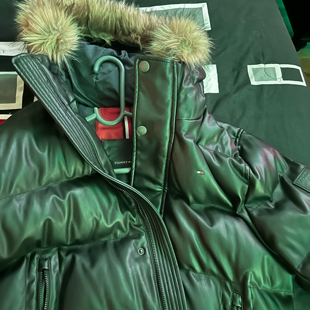 Tommy Hilfiger leather colt puffer